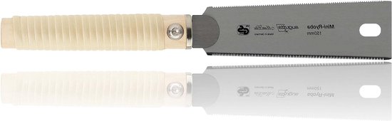 Japanse zaag Ryoba - Trekzaag fijne snede - Houtbewerking precisie - Dubbelzijdig getand blad - 150 mm bladlengte - Beige