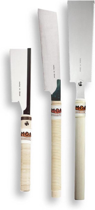 Japanse zaagset - Handzagen set - Hout zagen - 3-delige set - 240 mm - Zilver en roodbruin