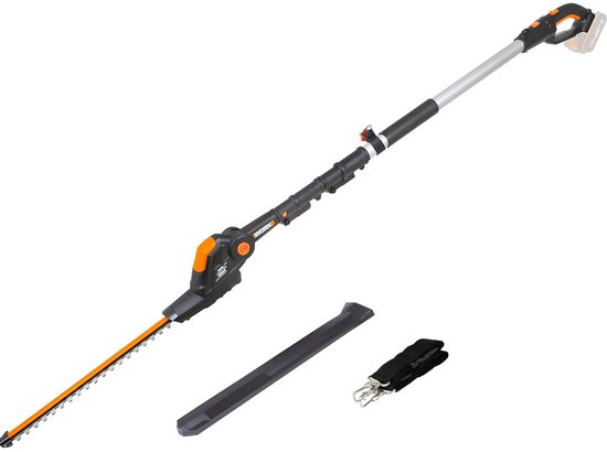 JCP® Telescopische Heggenschaar - Onderhoudsspray -Snoerloze Heggenschaar - Zwart/Oranje - 32cm x 237cm x 13cm