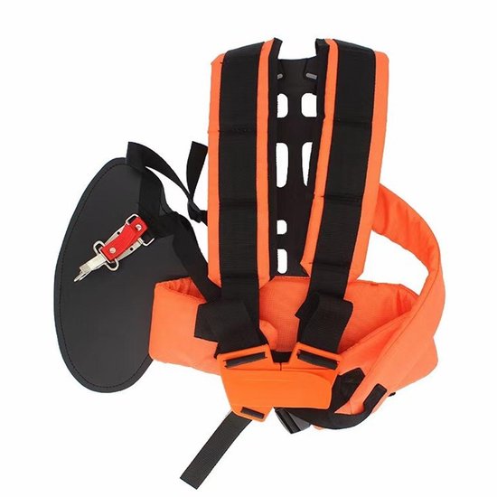 JeiibrZui Harnas Voor Onkruidverdelger - Schouderband Voor Onkruidverdelger - Duurzaam & Comfortabel - 1 Stuk - Zwart En Oranje van Merkloos	