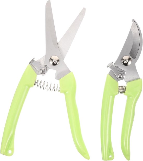 JeiibrZui Snoeischaar - Tuinschaar - Ultra-Scherpe Messen Van Roestvrij Staal En Titanium Coating - 2 - Ideaal Voor Tuinieren En Binnenplantenverzorging Groen van Merkloos	