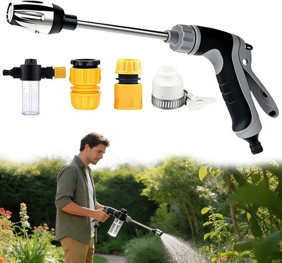 Jet hogedrukpistool, tuinbewateringspistolet, draagbare accu hogedrukreiniger, draagbare hogedrukreiniger Powerjet, hogedrukreiniger voor auto-, tuin- en oppervlaktereiniging