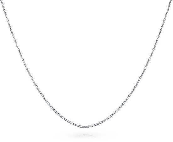 Jewelry Uniseks dunne en lichte 1,2 mm dikke solide .925 sterling zilver Figaro schakelketting halsketting voor mannen vrouwen 40,6 cm