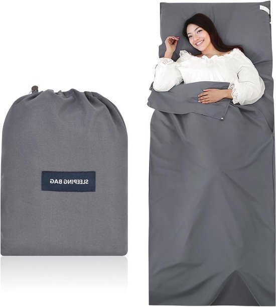 JGS Premium - Hoeslaken 95 x 220 cm compacte microvezel slaapzak met kussenvak - comfortabele reistas voor kamperen, wandelen, hostels en zakenreizen van JGS