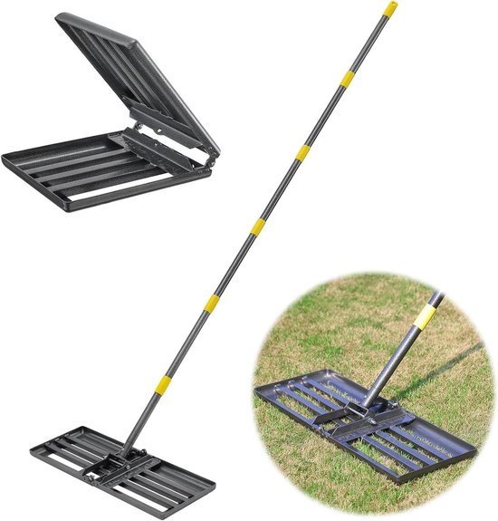 JGS Premium - Opvouwbare gazonhark 220cm met ergonomisch handvat voor tuinieren en bladeren verzamelen van Merkloos	