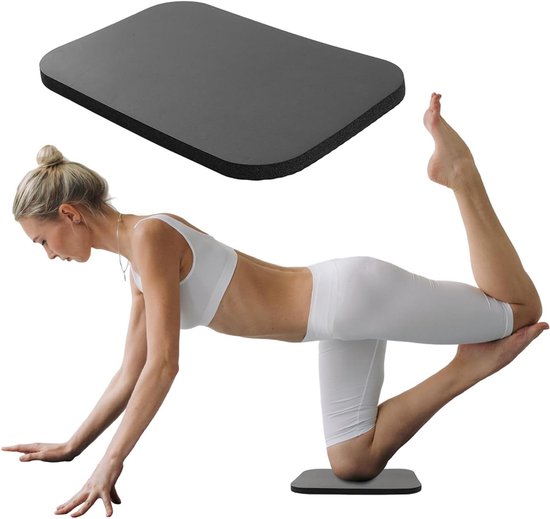 JGS Premium - Rechthoekig Kniekussen voor Yoga en Pilates Oefeningen - Zacht Kniepad - Mini Kussen - Geschikt voor Vloer Oefeningen - Zwart - Comfortabel en Ondersteunend van JGS