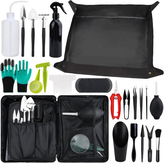 JGS Premium - Tuin Gereedschap Set Succulent Planten Bonsai Tools Waterdichte Tuinmat Plant Verpot Mat Mini Indoor Planten Gereedschap Set Prof Bonsai Teelt van JGS Premium