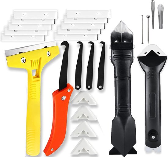 JGS ® Professionele 26-delige Siliconen Voegenvernieuwingsset met Diverse Gereedschappen voor Perfecte Afwerking van JGS