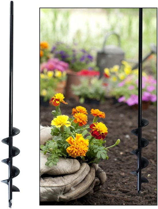 Jhubersproducts - Grondboor Accuschroevendraaier - Tuin Boor - Eenvoudig graven in verschillende bodemtypes - 42 cm - Plantenboor - Geschikt voor tuin