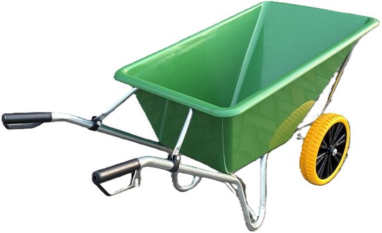 JMC Kruiwagen 160 Liter Poly Met Verzinkt Onderstel En 2 nooit meer lek wielen van JMC