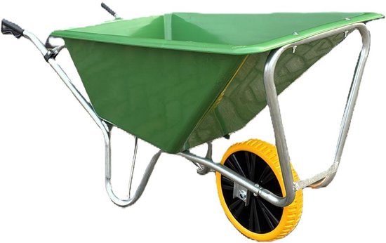 JMC Kruiwagen 160 Liter Poly Met Verzinkt Onderstel en Anti-Lek Band van JMC