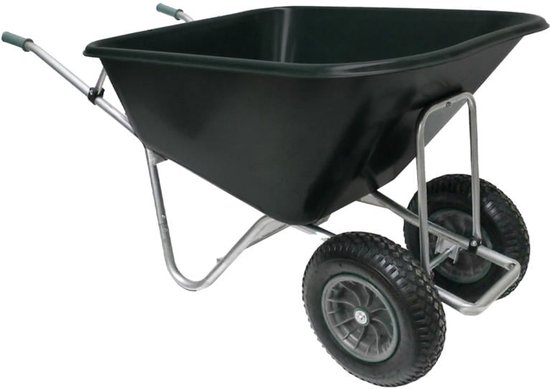 JMC Kruiwagen 250 Liter – 2 Wielen – Sterke Kunststof Bak – Gegalvaniseerd Frame – Extra Grote Inhoud van Merkloos	