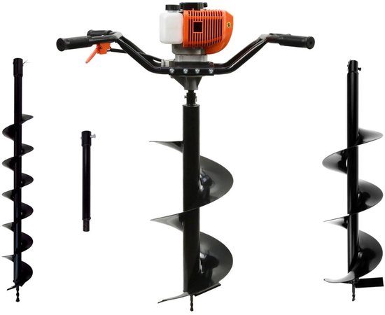 John Gardener Aardboor - Benzine - 2 Persoons - Inclusief Boren - 10/20/30 cm - Extensie 50 cm van Merkloos	