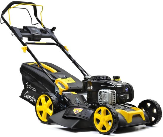 John Gardener Benzine grasmaaier - 51 cm maaibreedte - 8-traps hoogte-instelling - 60L opvangbak - Zij- en achteruitworp