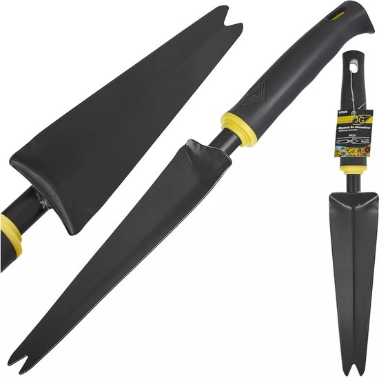 John Gardener Garden weeder - Lang smal blad - Poedergecoat staal - Ergonomische antislipgreep - 34 cm van Merkloos	
