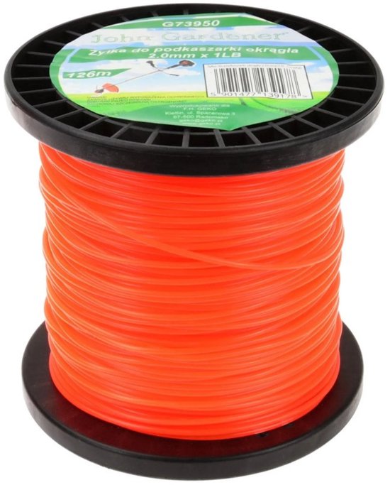 John Gardener Nylon trimmerdraad - rond - 2,0 mm - 126 m - duurzaam kunststof van Merkloos	