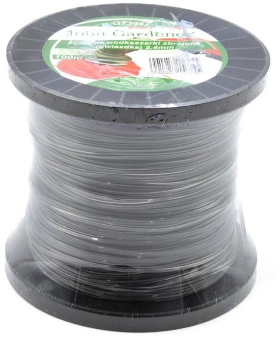 John Gardener Nylon trimmerdraad - stervormig - 2,4 mm - 100 m - versterkt van Merkloos	