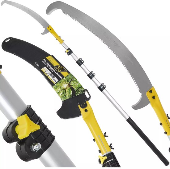 John Gardener Telescopische zaag - SK5 staal - 36 cm blad - Haakpunt - 5,5 m handgreep - Aluminium van Merkloos	