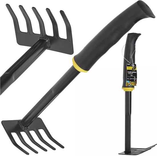 John Gardener Tuingereedschap - Handhark - 5 Tanden - Ergonomisch - Poedergecoat Staal - 27 cm van Merkloos	