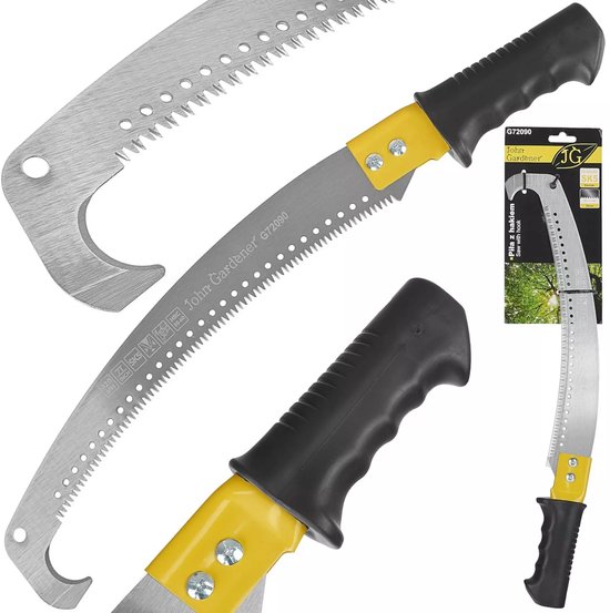 John Gardener Tuingereedschap - Zaag met haak - SK5 staal - Ergonomisch - 32 cm - Veilig en precies snijden van Merkloos	