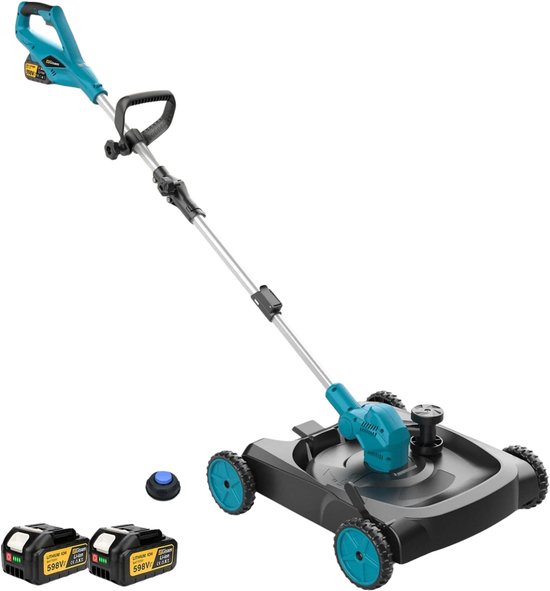 Joorly Elektrische Grasmaaier - Grastrimmer - Grastrimmer accu - Grasmaaier Accu - Grasmaaier Elektrisch - 30,5 maai breedte - Groen