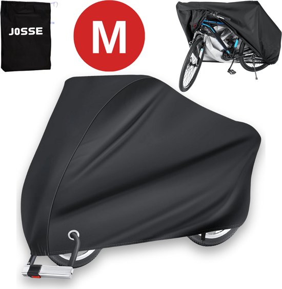 Josse Fietshoes Zwart - M - Waterdicht - Anti-diefstal - Ultra Sterk Oxford - Incl. Opbergzak en Zadelhoes van Josse
