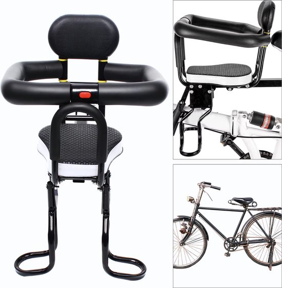 J&R Fietszitje - Kinderzitje - Fietszitje voor - Fietszitje stang - Dubbel punt bevestiging - Zwart/Wit van J&R