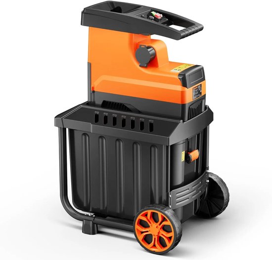Jurrys Hakselaar - Versnipperaar - Inclusief opvangbak 60L - Bescherming tegen overbelasting - Stil in geluid - 2800W - Zwart/Oranje
