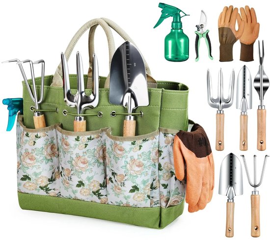 Jurrys Tuingereedschap set - Tuinset - Handgereedschap - Hobbygereedschap - Inc Opbergtas - Sterk - Compleet - Duurzaam - Rvs -