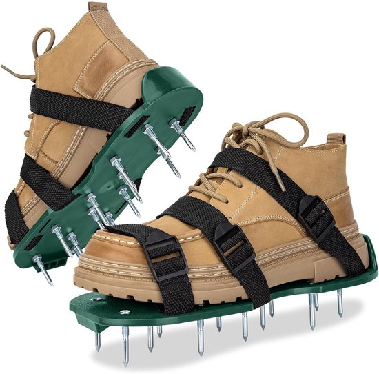 JustValue Gazonbeluchtingssandalen - 30 x 13 x 5.5 CM - Gazonpriksandalen - Gazonbeluchter - Gazonprikker - Groen