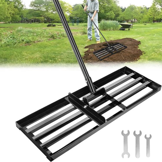 JustValue Gazonrakel - Gazonhark - Nivelleringshark - Oppervlaktegereedschap - Tuingereedschap - Harkrakel van Merkloos	