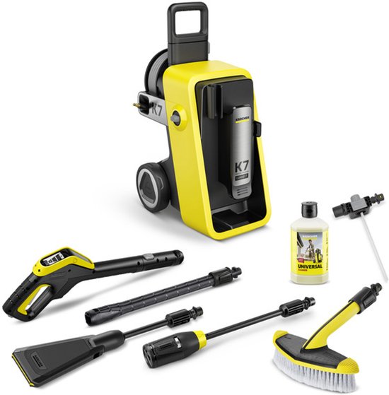 K 7 Comfort Premium Connect Facade Hogedrukreiniger - Slanghaspel - 4-in-1 Spuitlans - App Connectie - Geschikt voor oa. Auto - Terras - Campers - Caravans - Fietsen - Motoren - Tuinset