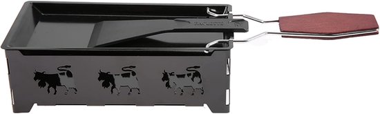 Kaas-raclette - draagbare mini-raclette - anti-aanbaklaag - rotaster bakplaat met houten handvat van Colorful Gardens