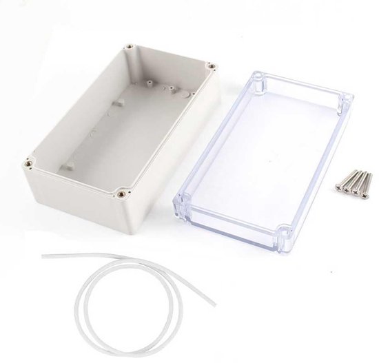 Kabelbehuizing - verdelerdoos - waterdichte aansluitdoos voor binnen en buiten - elektronische kabel - IP65 - elektrische projectbox - verdeeldoos - stofdicht - weerbestendig - transparant - 20 x 12 x 7,5 van Merkloos	