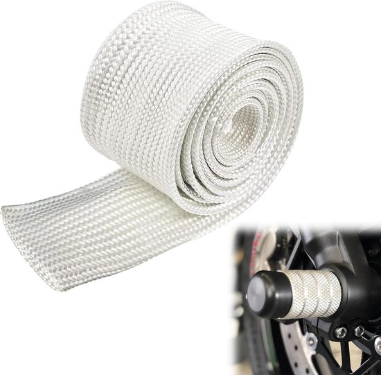 Kabelbeschermer - Uitlaatslang - Uitlaatslang voor stroomgeneratoren - Gevlochten zachte vezel voor hoge temperaturen - Isolatiekabelmantelbuis - Glasvezelbuis voor kabelomhulling met hoge temperatuur van Merkloos	