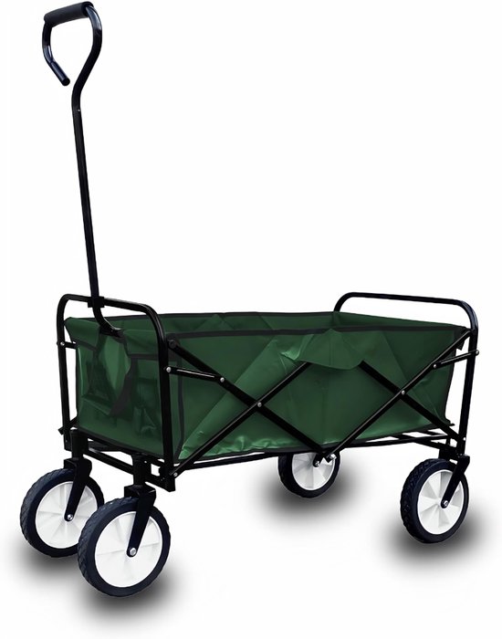 KAD® Bolderkar Opvouwbaar - Opvouwbare Bolderkar met Luchtbanden - Voor Strand & Bos - Belastbaar tot 70kg - Groen - 90cm x 54cm x 124cm