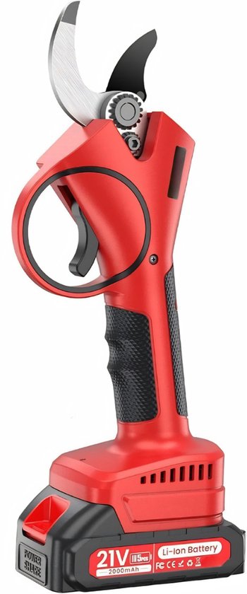 KAD® Elektrische Snoeischaar - Elektrische Snoeischaar Draadloos - Electrische Snoeischaar met Accu - Snoeischaren - Rood - 28cm x 5cm x 12cm