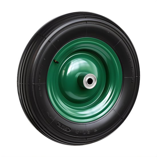 KAD® Kruiwagenwiel - Heavy-Duty Anti Lek Wiel voor Kruiwagen – Zeer Draagkrachtig & Slijtvast – Inclusief Montageset - Zwart - 37cm x 9cm x 37cm