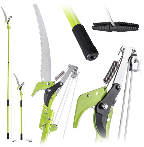 KADAX 2-in-1 takkenzaag met geïntegreerde takkenschaar, boomzaag met telescoopsteel 142–287 cm, telescopische tuinzaag met takkenschaar, telescopische zaag met tuinschaar van Merkloos	