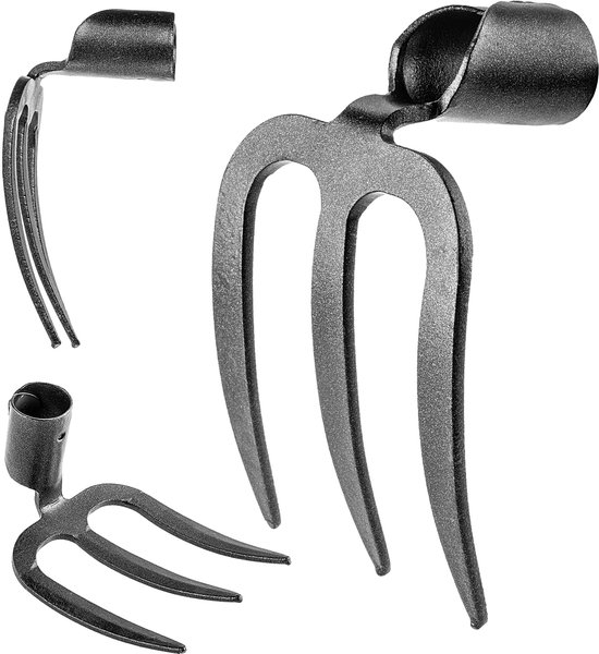 KADAX Aardappelhak met 3 tanden, 13 x 20 cm, tuinhak van hoogwaardig staal, tuingereedschap voor bodembewerking, veldhak zonder steel voor de tuin van KADAX