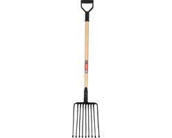 KADAX Aardappelvork van staal, raapvork met D-greep, vork met houten steel, hark, hooivork, steenvork, mestvork, vork voor aardappelen (10 tanden, zwart) van Merkloos	