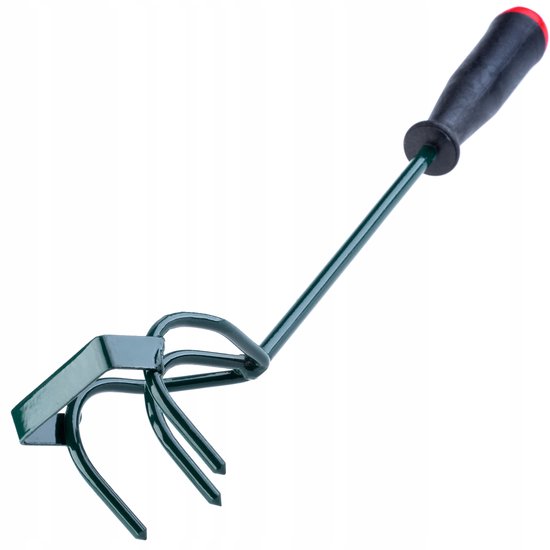 KADAX bebouwer, wiedegbouwer met 3 tanden, onkruidhaak, kleine bloemklauw met steel, tuinaccessoires van metaal, tuinhak voor het losmaken van de grond, cultivator voor tuin, onkruid (kunststof van KADAX