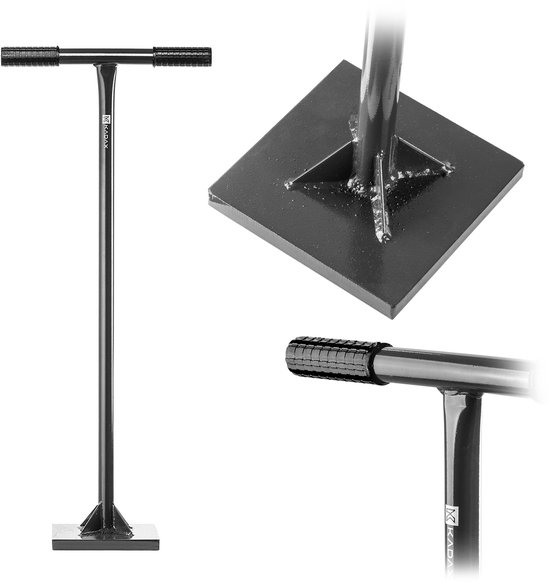 KADAX Betonstamper, 8 kg, grondstamper met brede plaat, stamper voor het verdichten van bodem, grind en zand, handstamper met T-greep, bodemstamper van Merkloos	