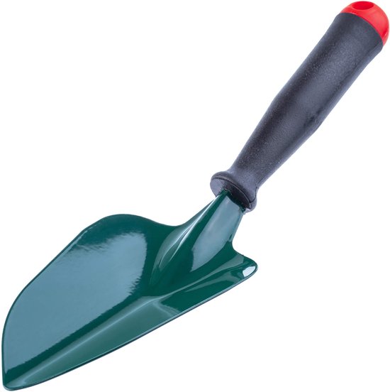 KADAX Bloemplaat van metaal, tuinschep met ergonomische handgreep van kunststof, bloemenschep voor aan- en uitplanten, tuintroffel voor tuin, bloemen, planten, balkon (groen) van Merkloos	