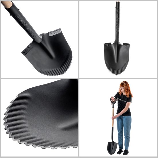 KADAX Drainagespaten, puntige schep met D-greep en steel, lichte drainageschop met tanden, ergonomische tuinspaten, kanaalspenen voor het graven van gaten (130 x 23,5 cm) van Merkloos	