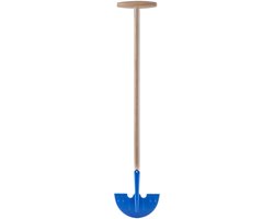KADAX Gazonkantsteker van staal, randsteker met T-greep voor graskleur, effectief mes voor gras, gazonrandsnijder met lange steel van hout (halve maan, blauw) van Merkloos	