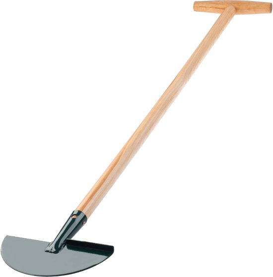 KADAX Graskantsteker, stalen kantensteker met houten steel, solide gazonkantensnijder voor tuin, onkruid, gras, randmes, graskantschaar (T-greep) van Merkloos	