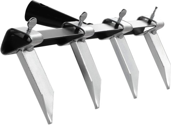 KADAX Groeftrekker met vier stalen messen, handgereedschap voor het zaaien, groeven en planten, tuingereedschap voor het maken van rechte voren van KADAX