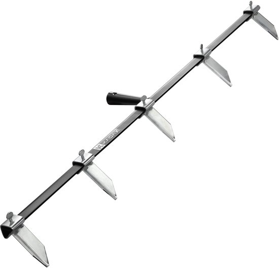 KADAX Groeftrekker met vijf stalen messen, handgereedschap voor het zaaien, groeven en planten, tuingereedschap voor het maken van rechte voren van KADAX