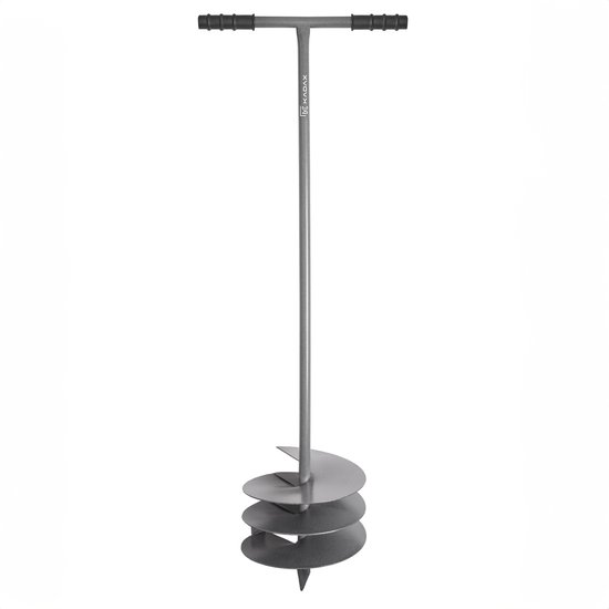 KADAX Grondboor voor het planten van bomen, T-vormige handboor voor tuinieren, tuinboor voor hekpalen, plantenboor met handgreep (Ø 230 mm)